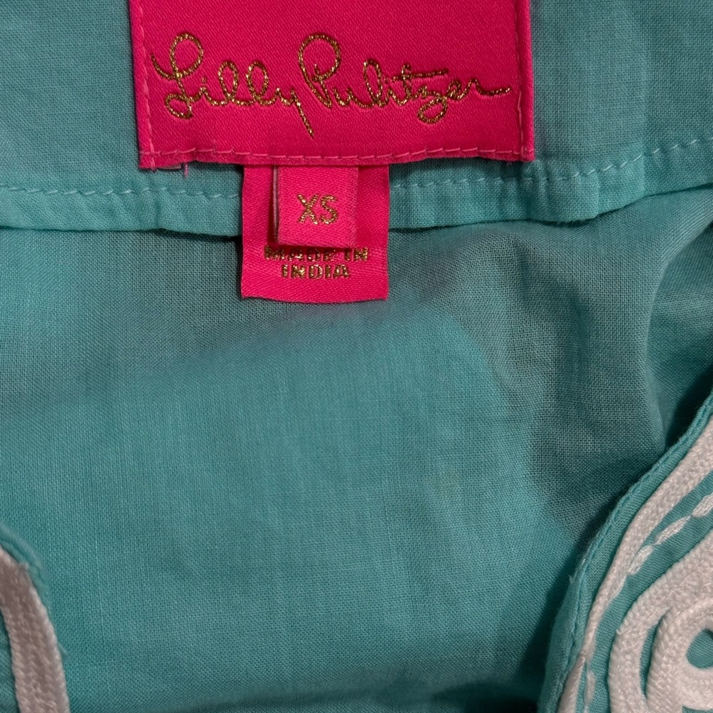 Lilly Pulitzer Aqua Tunic with White Detailing - Picture 9 of 10